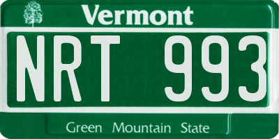 VT license plate NRT993