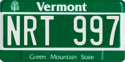 VT license plate NRT997