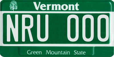 VT license plate NRU000