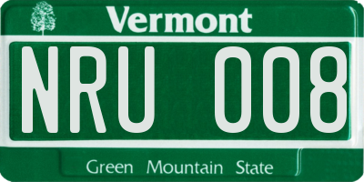 VT license plate NRU008