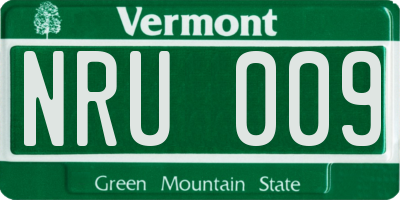 VT license plate NRU009