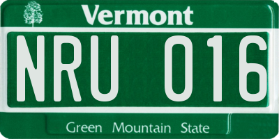 VT license plate NRU016