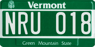 VT license plate NRU018