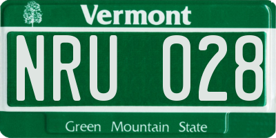 VT license plate NRU028