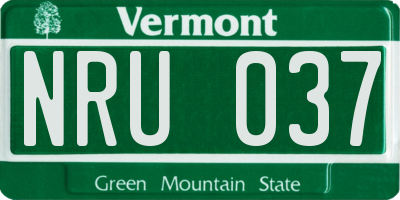VT license plate NRU037