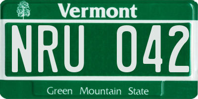 VT license plate NRU042