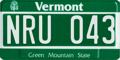 VT license plate NRU043
