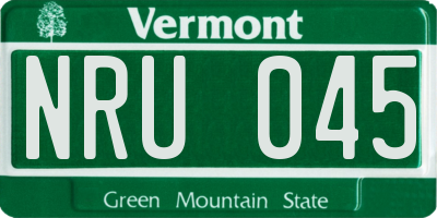 VT license plate NRU045