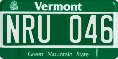 VT license plate NRU046