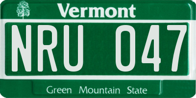 VT license plate NRU047