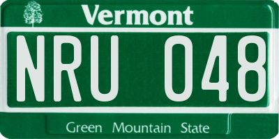 VT license plate NRU048