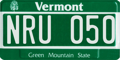 VT license plate NRU050