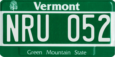 VT license plate NRU052