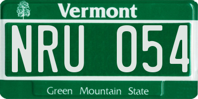 VT license plate NRU054