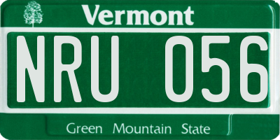 VT license plate NRU056