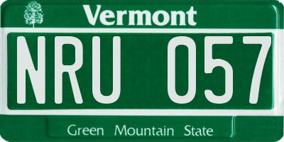 VT license plate NRU057