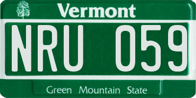 VT license plate NRU059