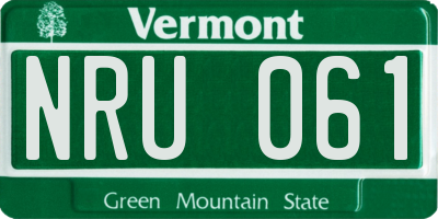 VT license plate NRU061