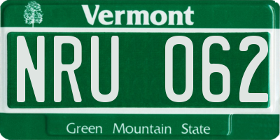 VT license plate NRU062