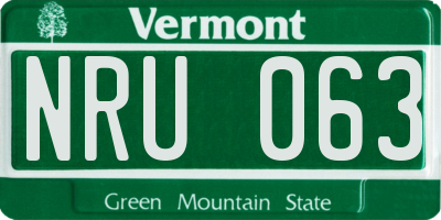 VT license plate NRU063
