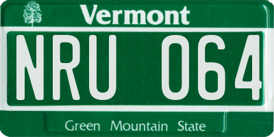 VT license plate NRU064