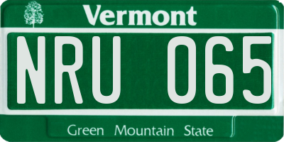 VT license plate NRU065