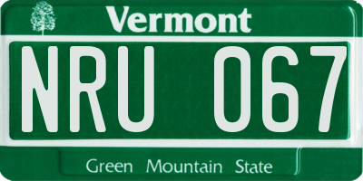 VT license plate NRU067