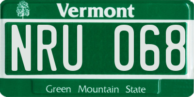 VT license plate NRU068