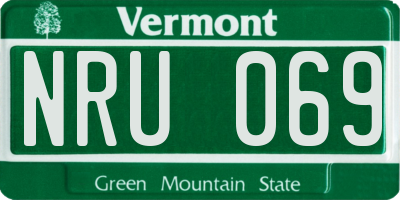 VT license plate NRU069