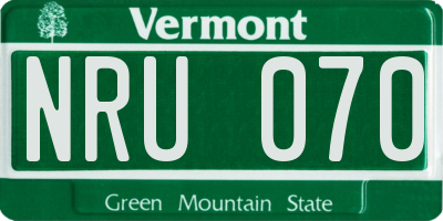 VT license plate NRU070