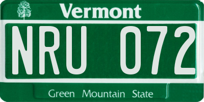 VT license plate NRU072