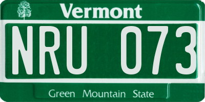 VT license plate NRU073