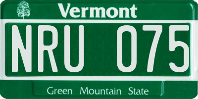 VT license plate NRU075