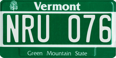 VT license plate NRU076