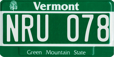 VT license plate NRU078