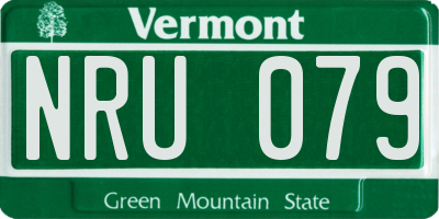 VT license plate NRU079