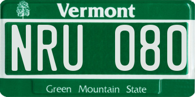 VT license plate NRU080