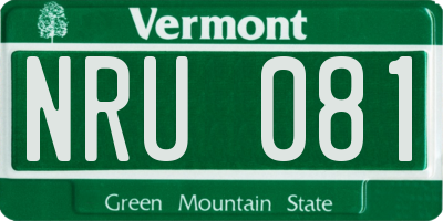 VT license plate NRU081