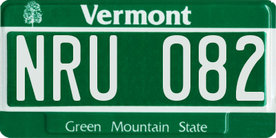 VT license plate NRU082