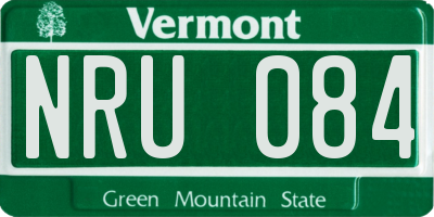 VT license plate NRU084