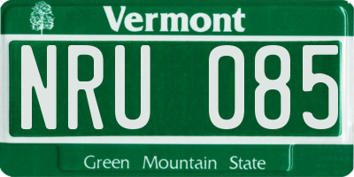 VT license plate NRU085
