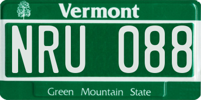 VT license plate NRU088