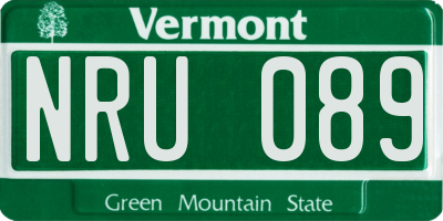 VT license plate NRU089