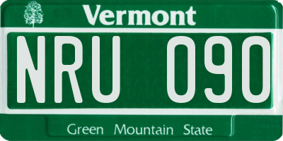 VT license plate NRU090