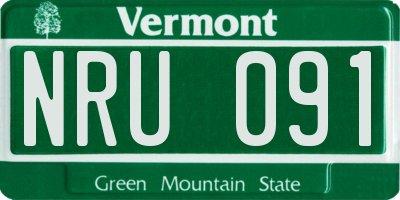 VT license plate NRU091