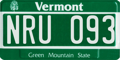 VT license plate NRU093
