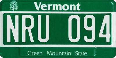 VT license plate NRU094