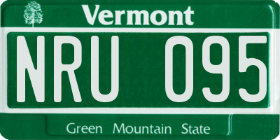 VT license plate NRU095