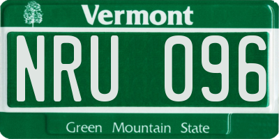 VT license plate NRU096