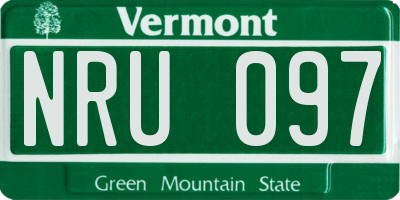 VT license plate NRU097